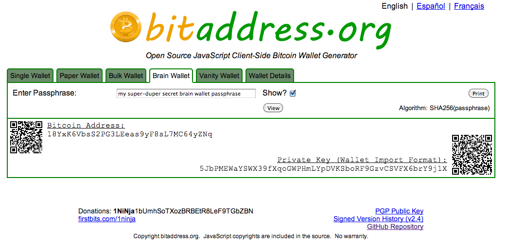 bitcoin passphrase generator